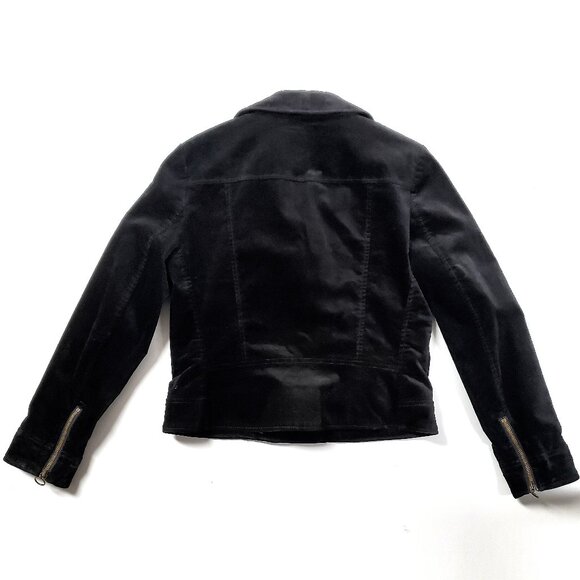 Ann Taylor Velvet Moto Jacket Black 6P - Picture 5 of 8